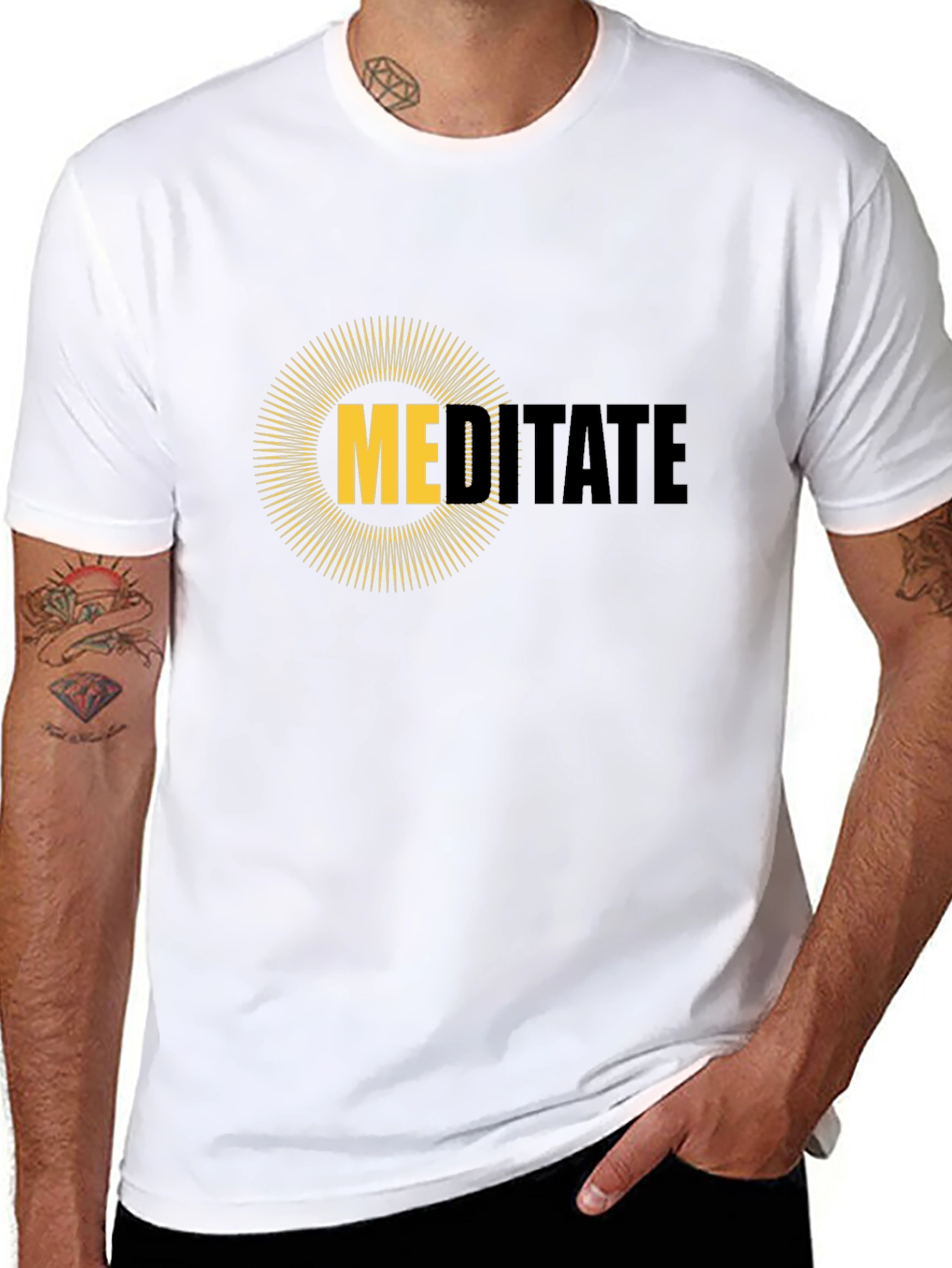 Meditate Graphic Tee - Mens Black T-Shirt