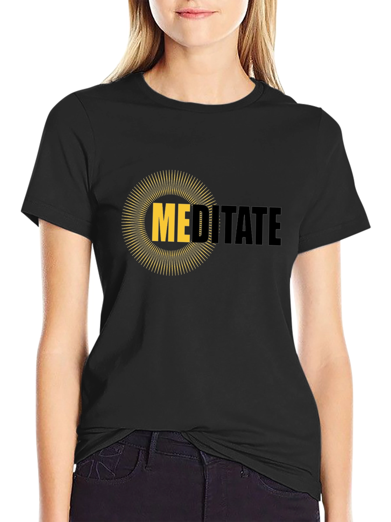 Meditate Graphic Tee - Mens Black T-Shirt