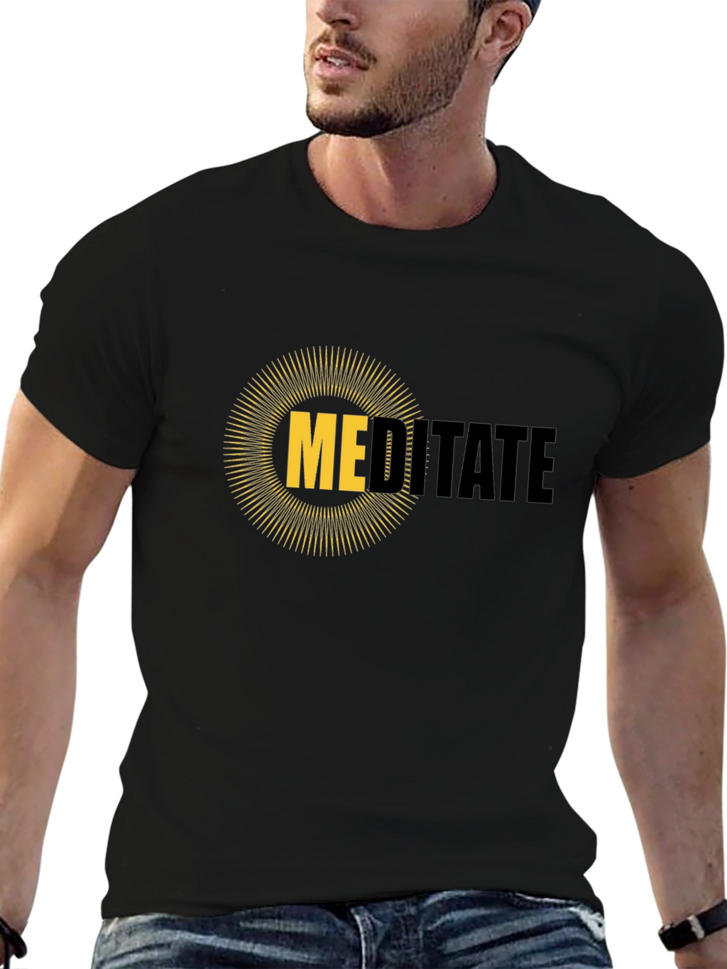Meditate Graphic Tee - Mens Black T-Shirt