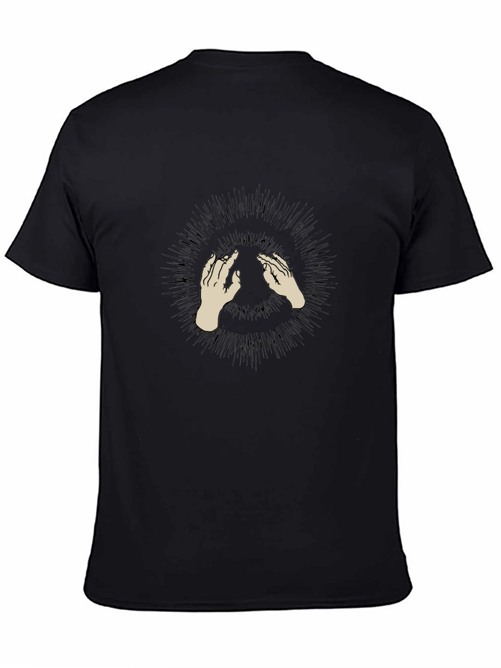Mystic Hands Graphic Tee - Black Cotton Comfort