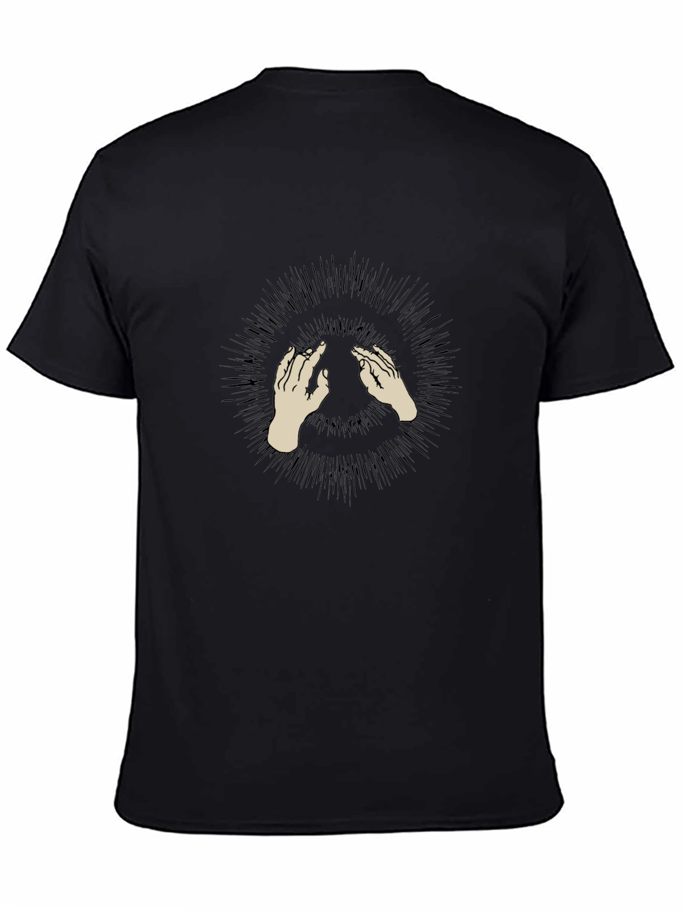 Mystic Hands Graphic Tee - Black Cotton Comfort
