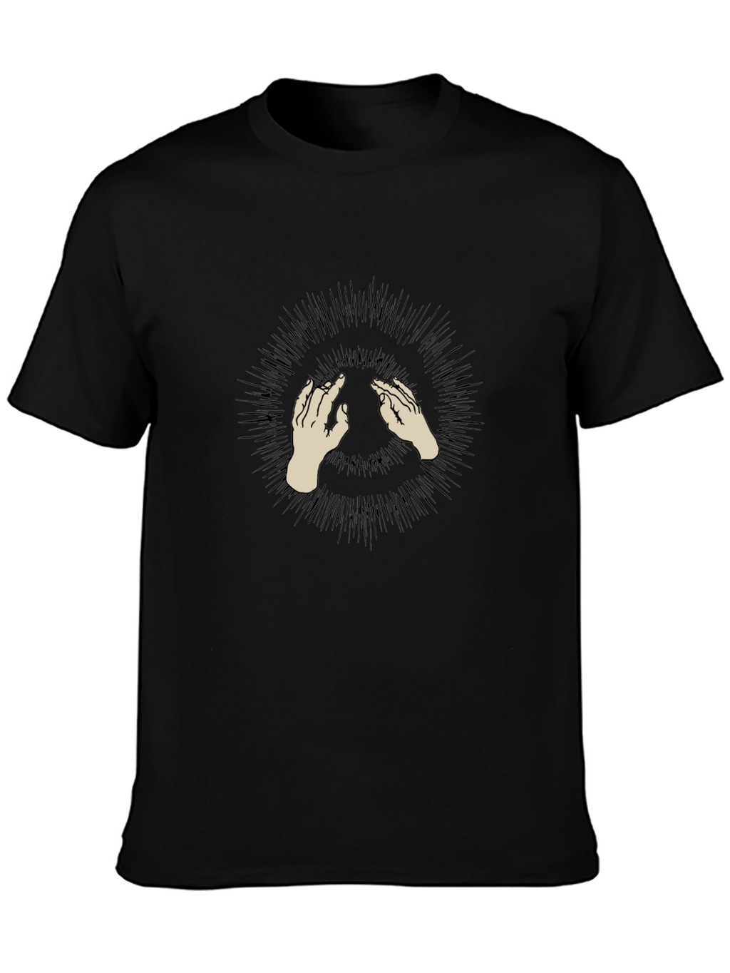 Mystic Hands Graphic Tee - Black Cotton Comfort