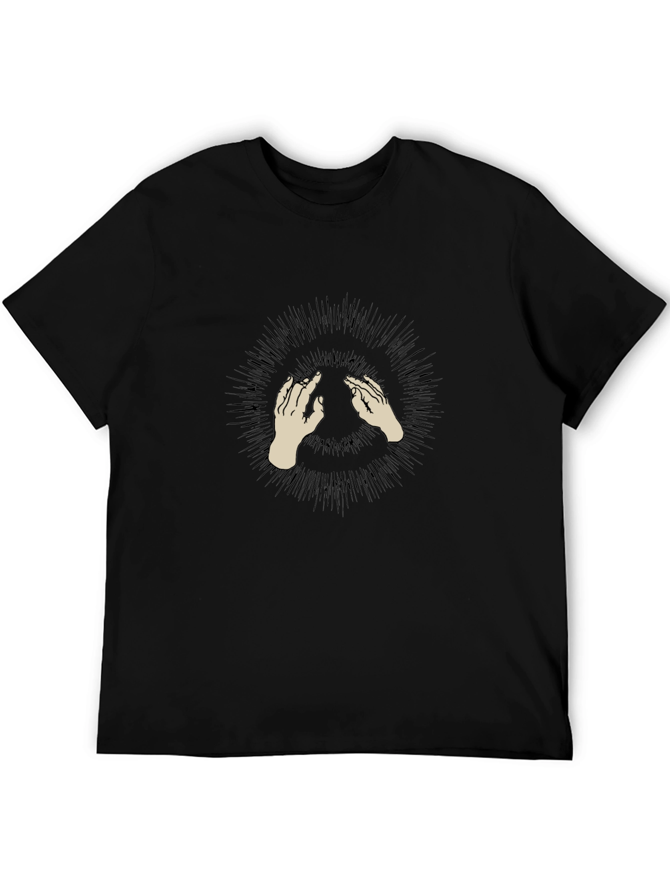 Mystic Hands Graphic Tee - Black Cotton Comfort