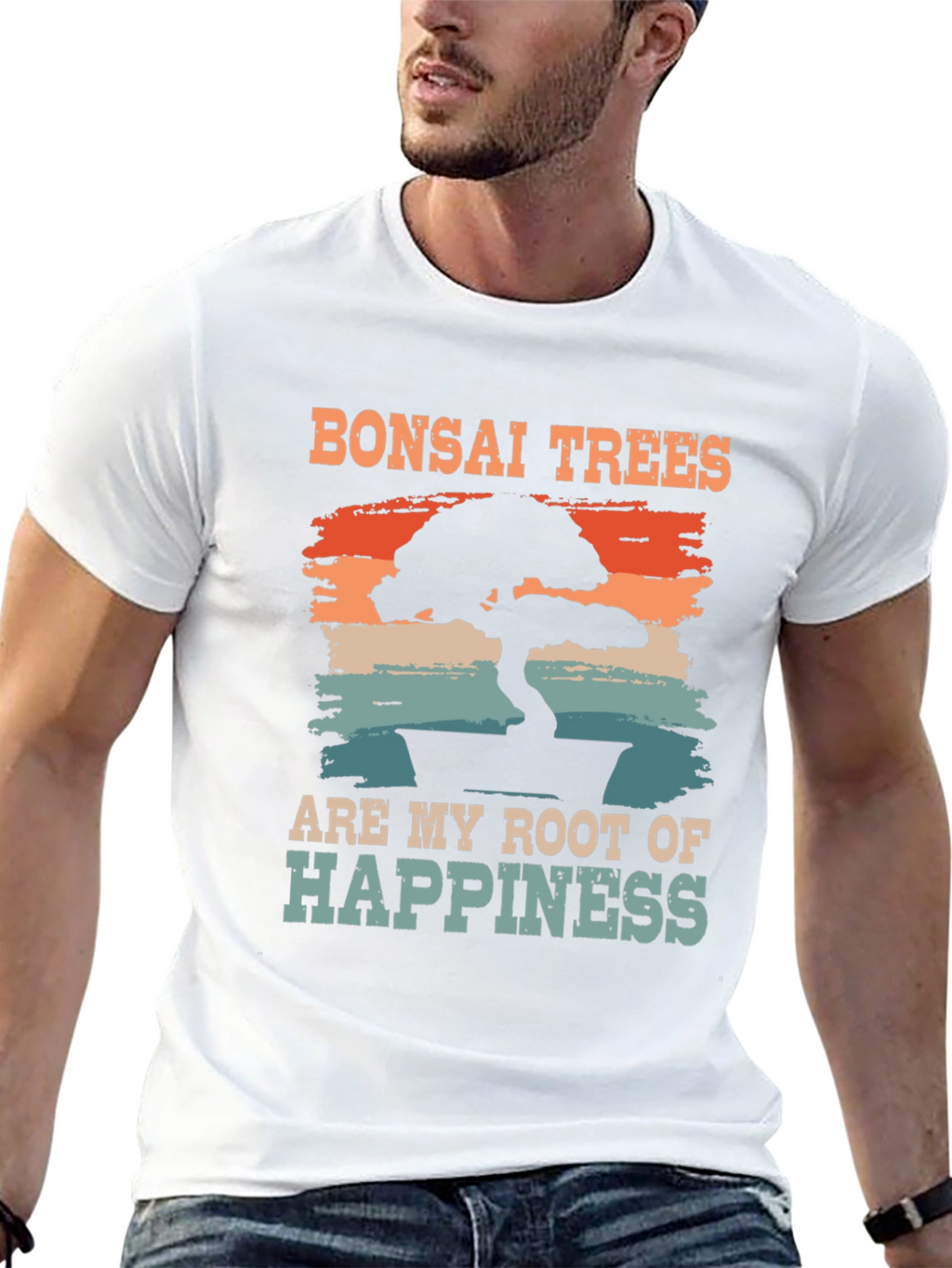 Bonsai Trees Root of Happiness Black T-Shirt