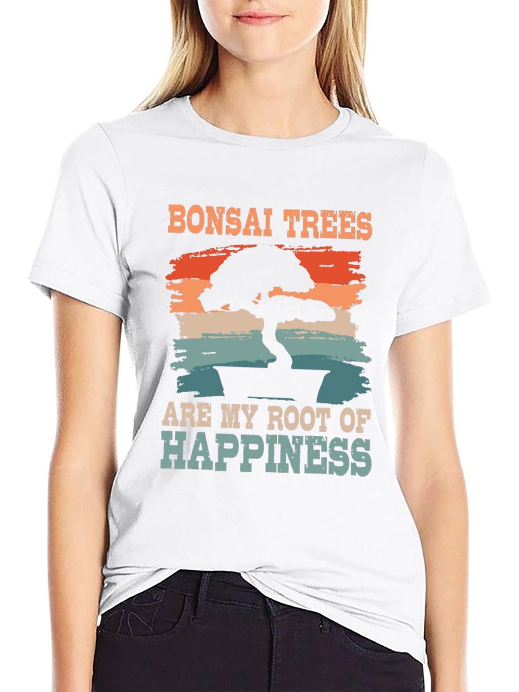 Bonsai Trees Root of Happiness Black T-Shirt