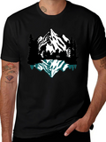 Mountain Reflection Graphic Tee - Black