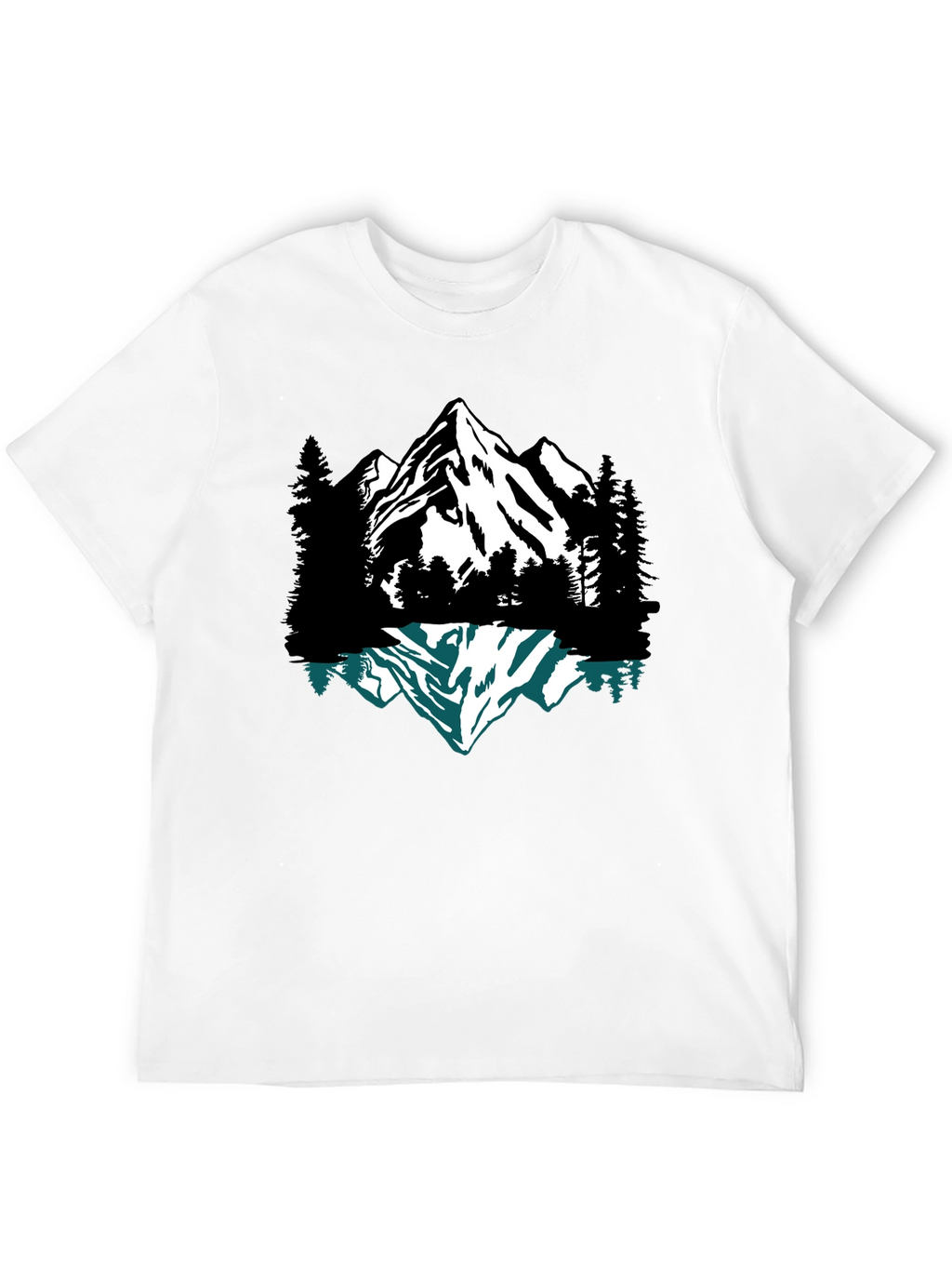 Mountain Reflection Graphic Tee - Black