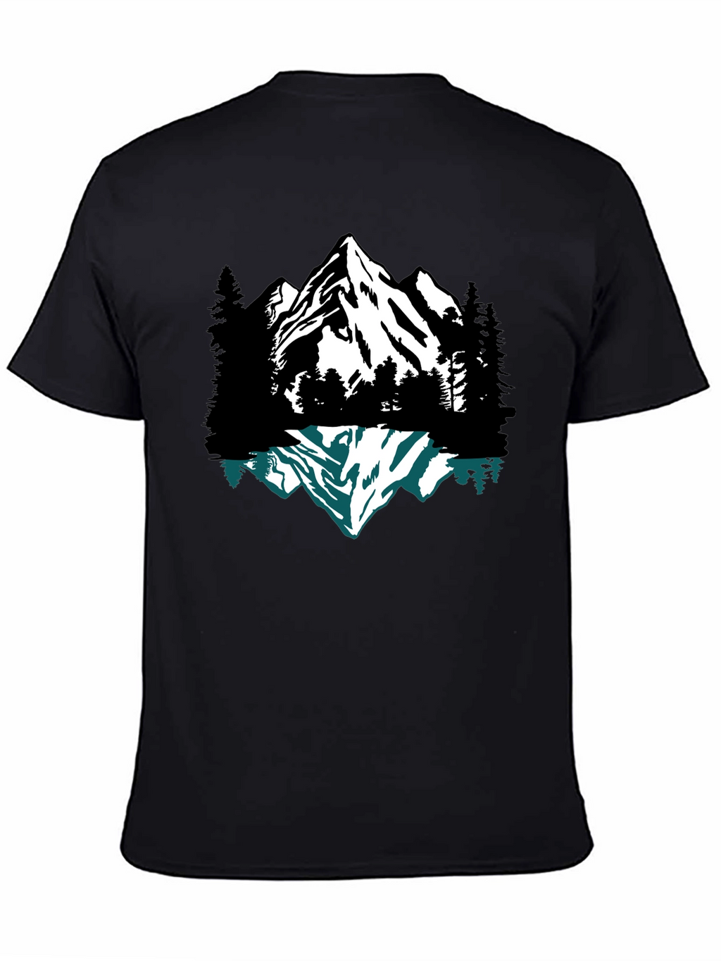Mountain Reflection Graphic Tee - Black