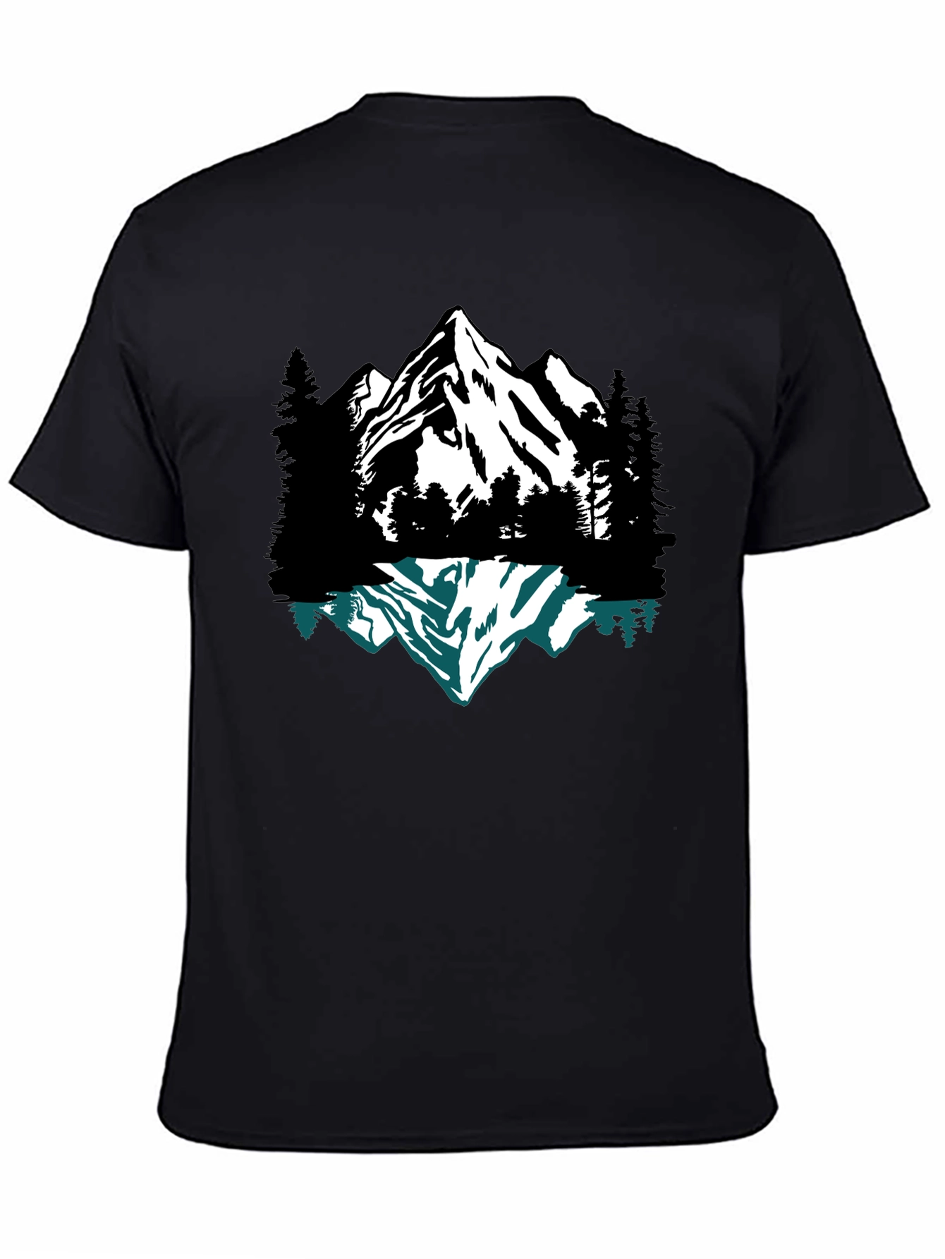 Mountain Reflection Graphic Tee - Black