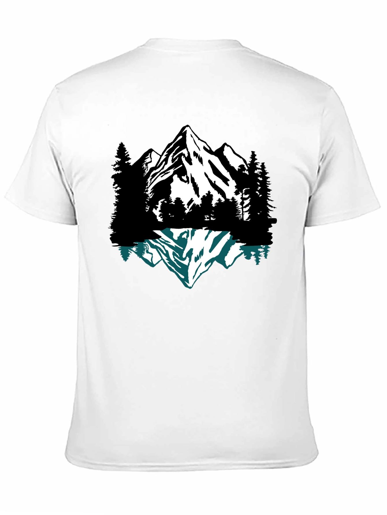 Mountain Reflection Graphic Tee - Black