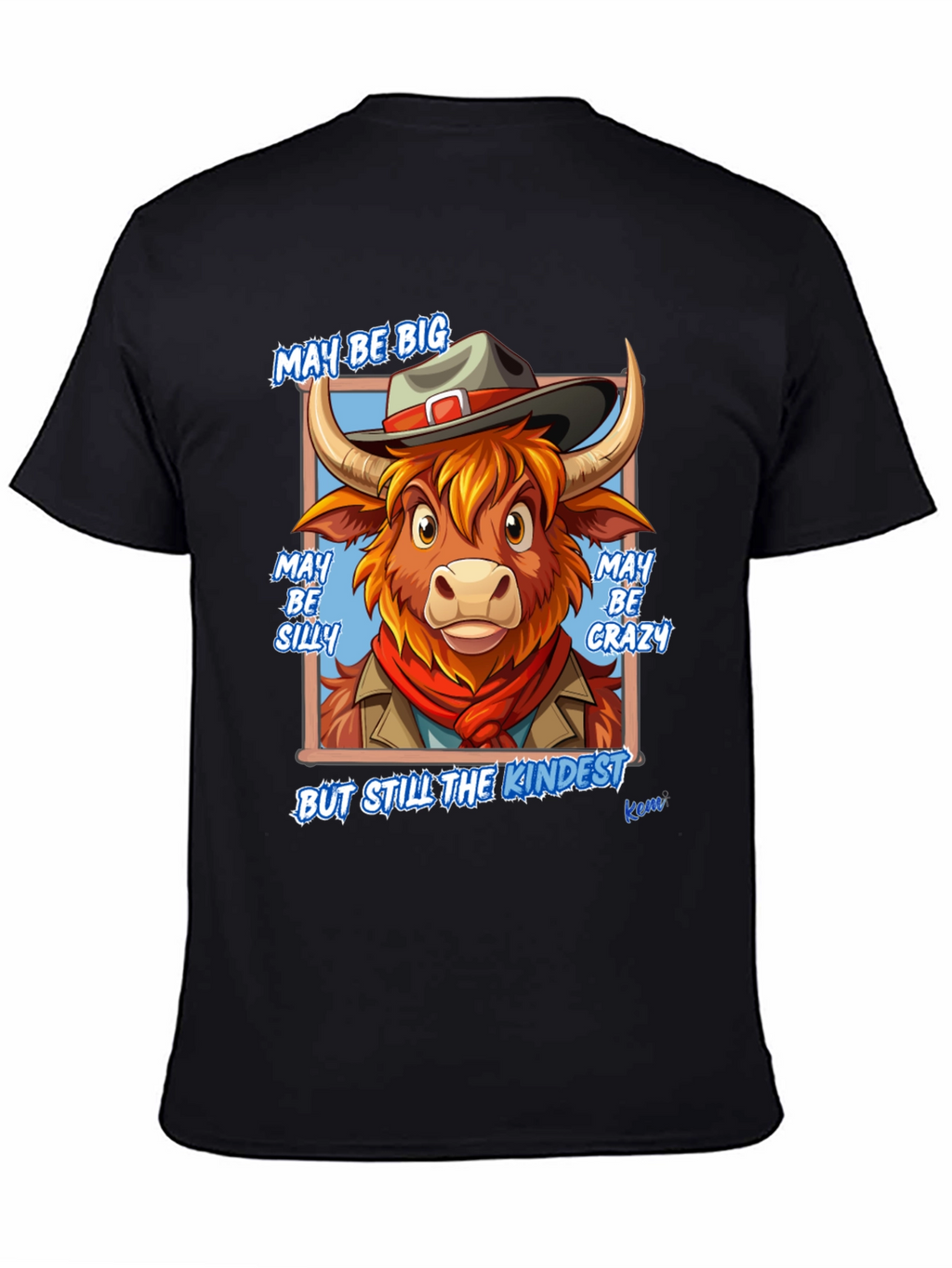 Cowboy Bull Cartoon Graphic T-Shirt