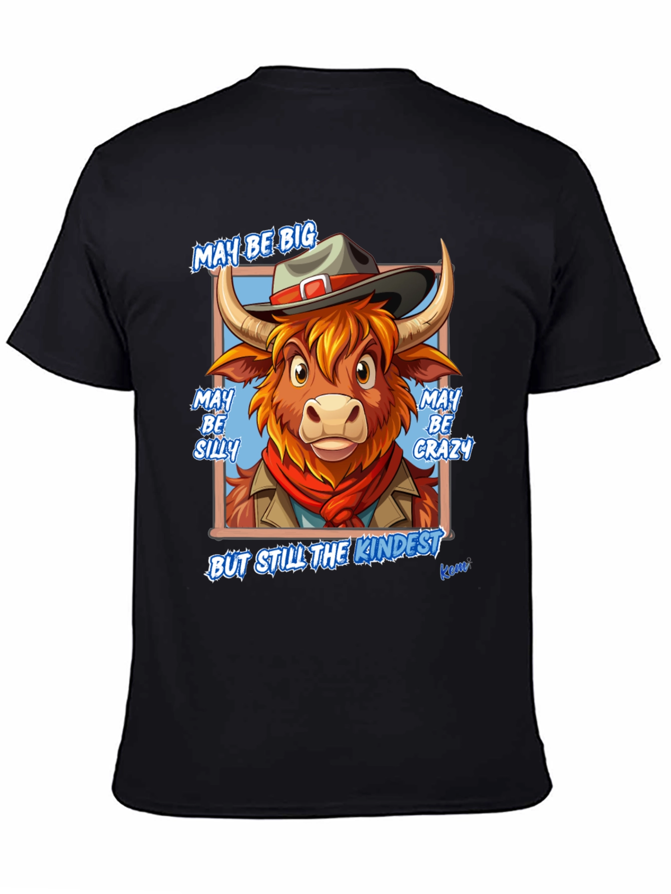 Cowboy Bull Cartoon Graphic T-Shirt