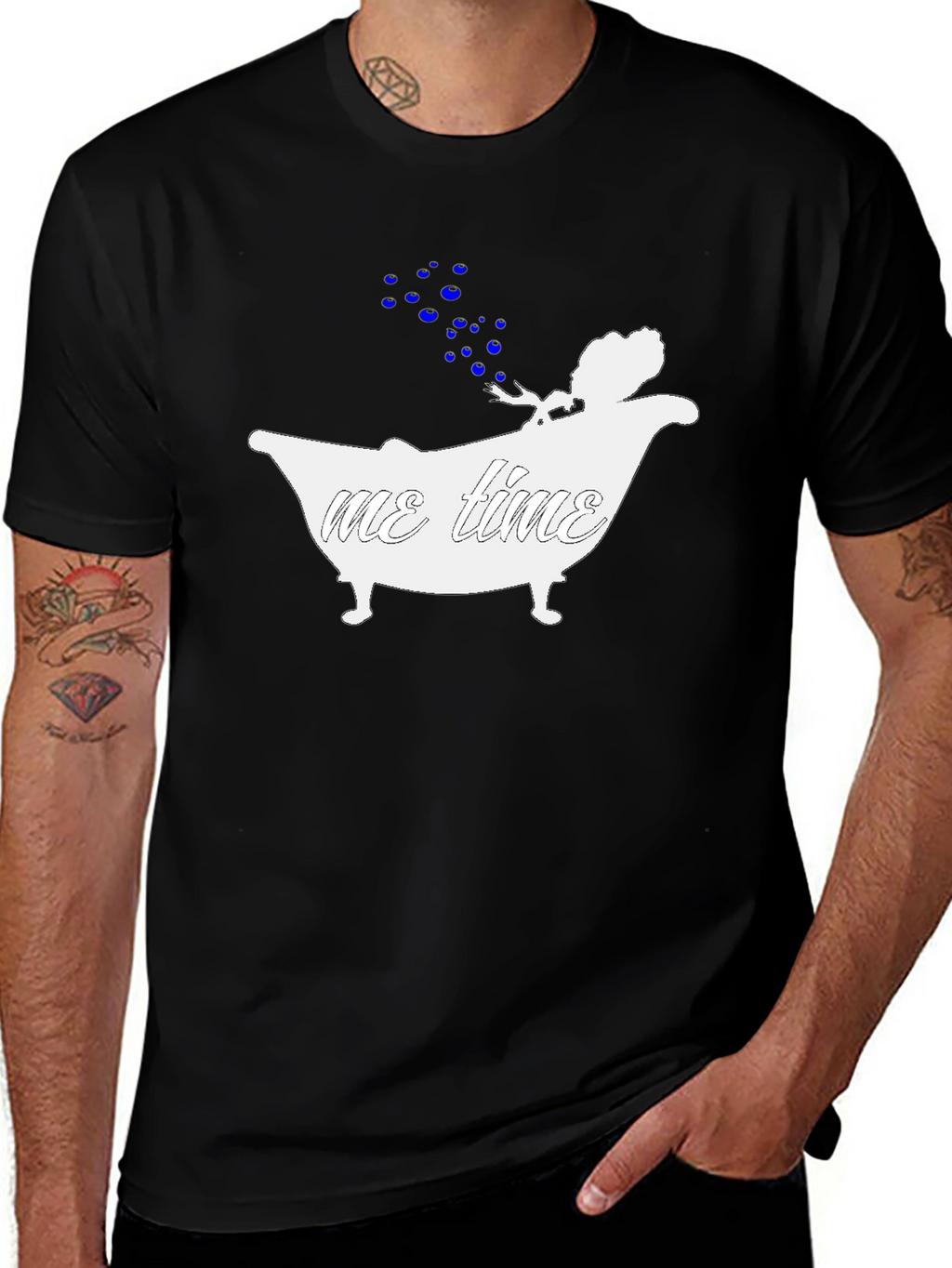 Relaxing Me Time Black Cotton T-Shirt