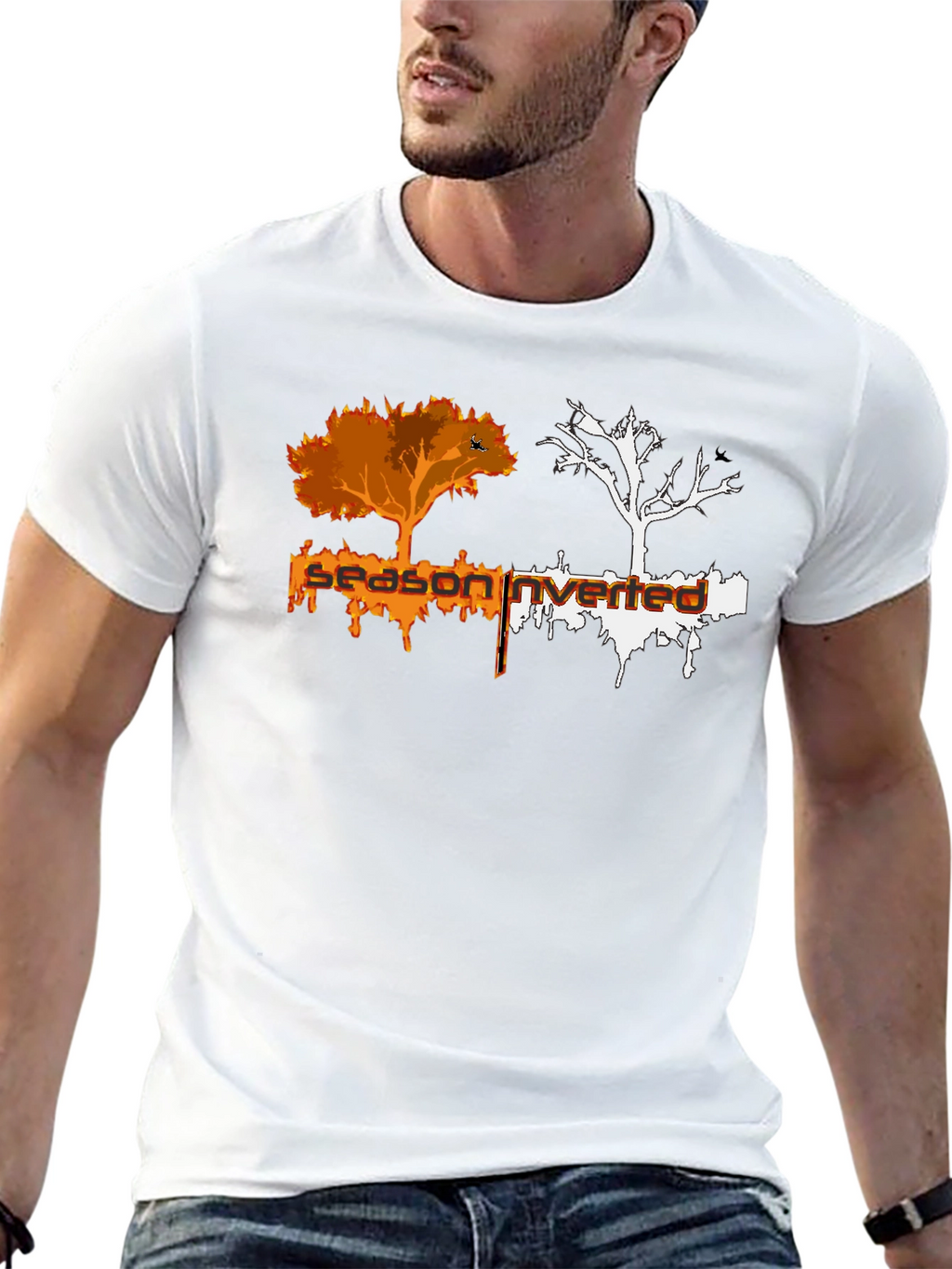 Inverted Season Tree Graphic Black T-Shirt