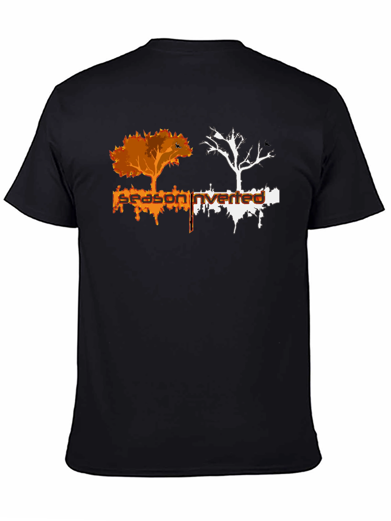 Inverted Season Tree Graphic Black T-Shirt