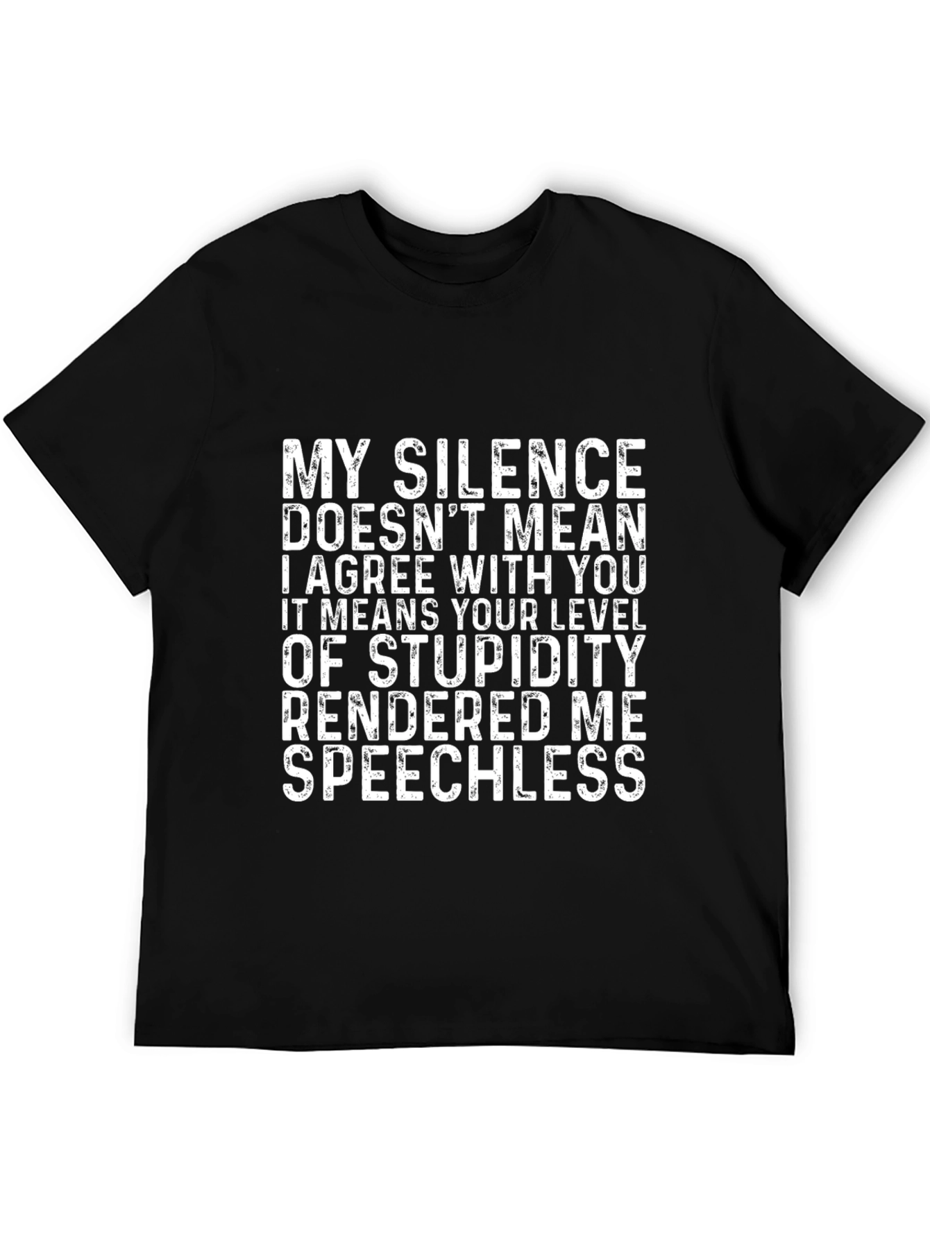 Funny Silence Speechless Novelty Graphic T-Shirt