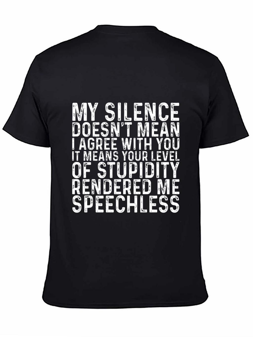 Funny Silence Speechless Novelty Graphic T-Shirt