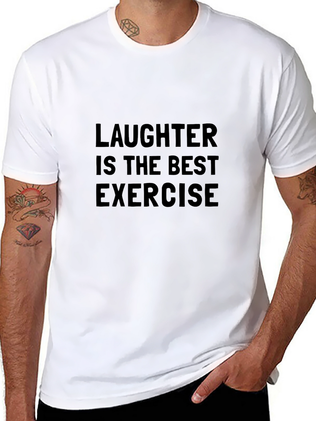 Laughter Best Exercise Graphic Tee - Black