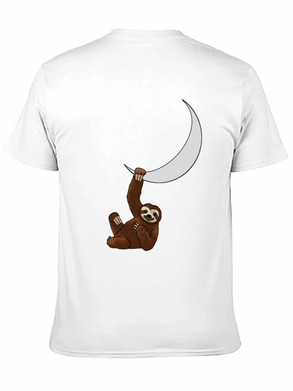 Sloth Moon Graphic Tee - Black Casual T-Shirt
