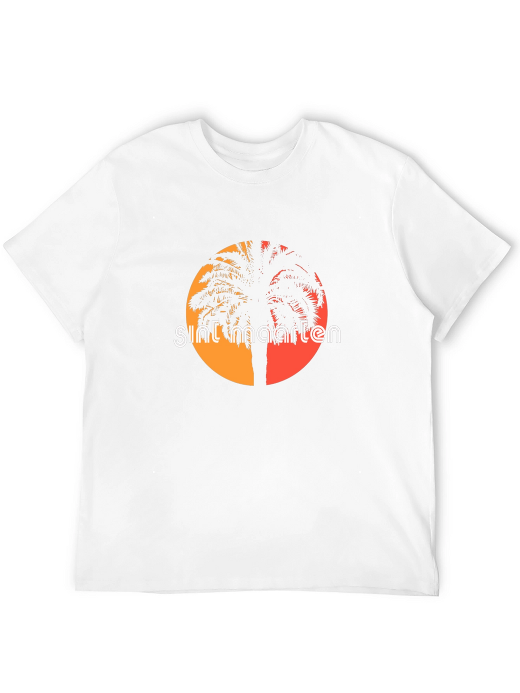 Sint Maarten Palm Tee - Island Sunset Vibes