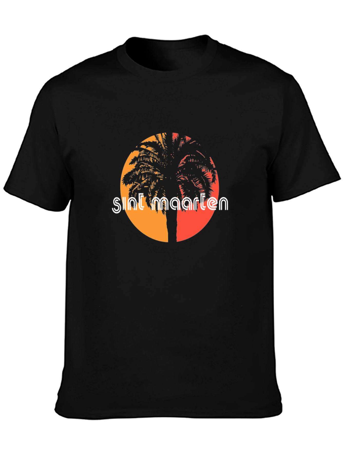 Sint Maarten Palm Tee - Island Sunset Vibes