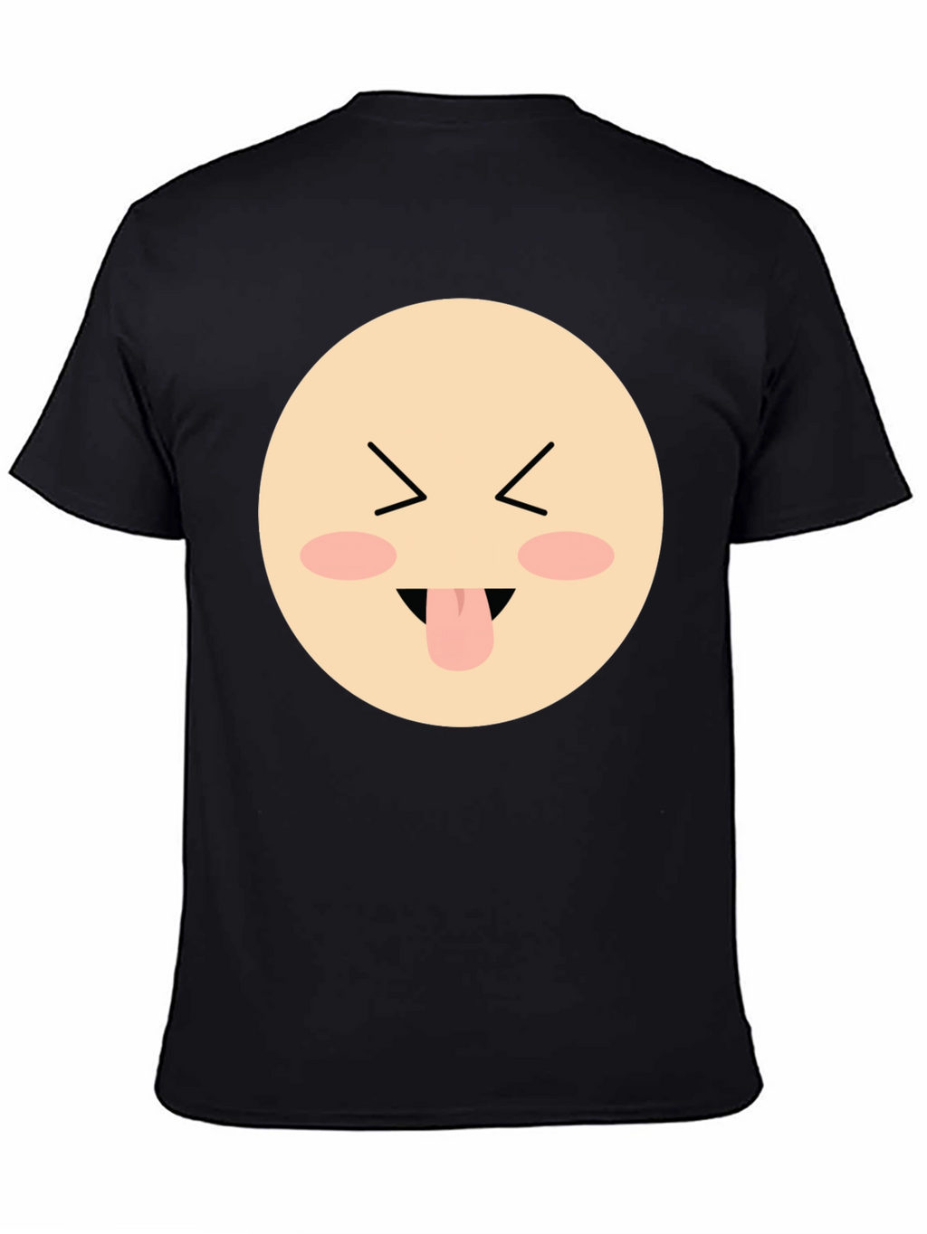 Funny Face Emoji Graphic Black T-Shirt