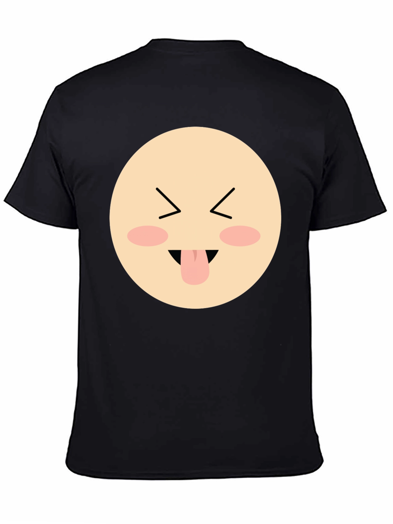 Funny Face Emoji Graphic Black T-Shirt
