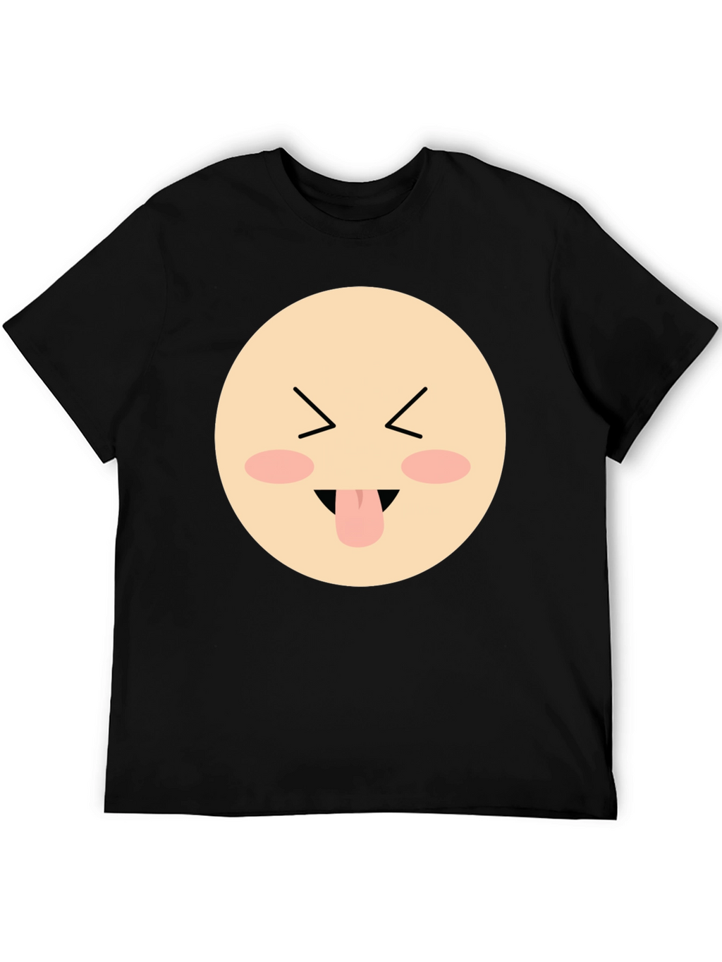 Funny Face Emoji Graphic Black T-Shirt