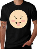 Funny Face Emoji Graphic Black T-Shirt
