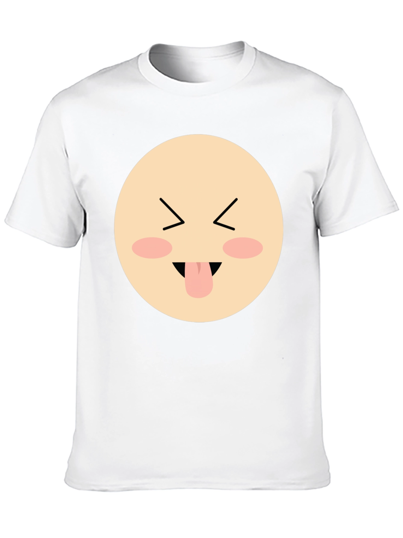 Funny Face Emoji Graphic Black T-Shirt