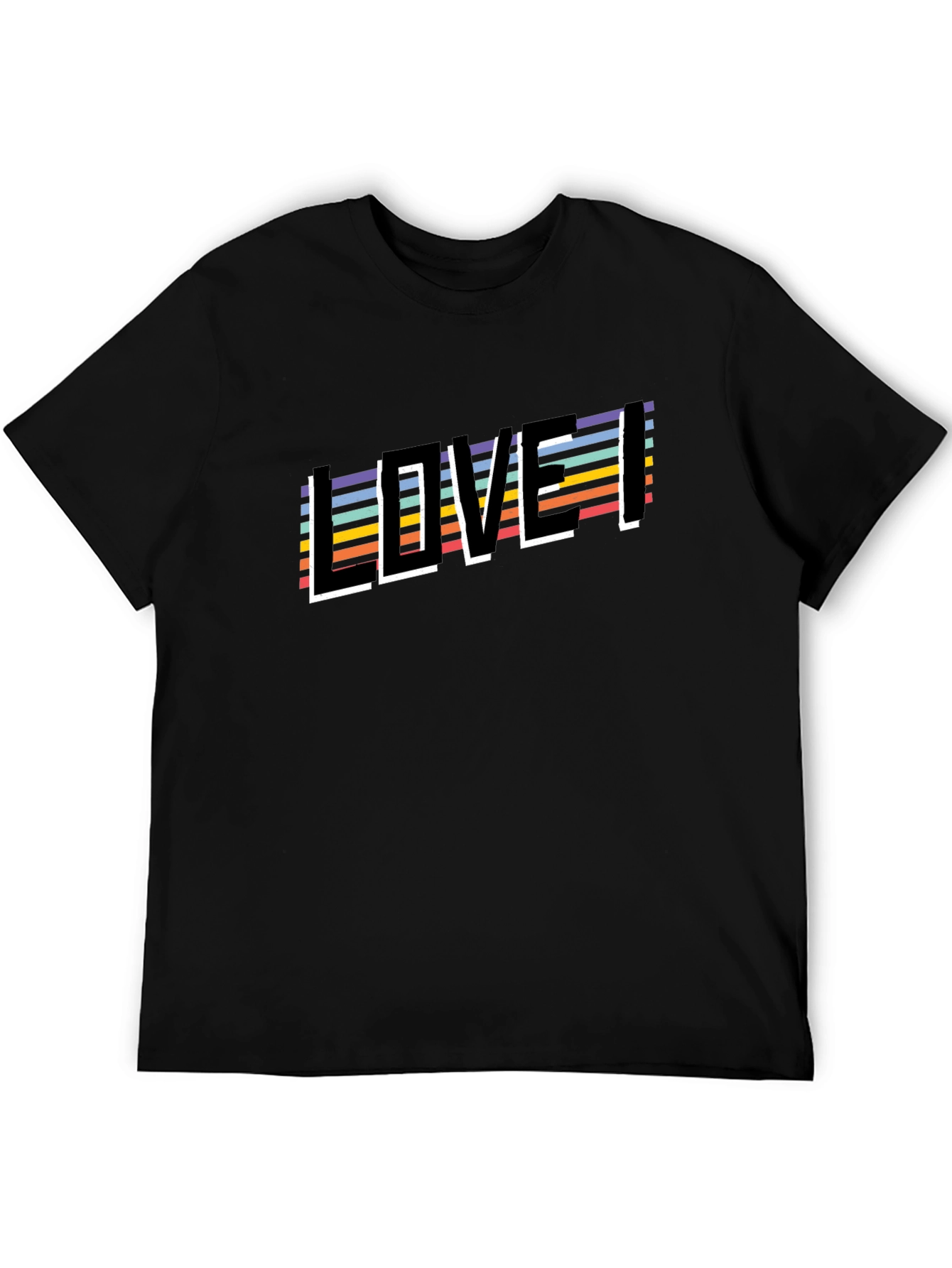 Retro Striped LOVE Graphic Tee - Unisex