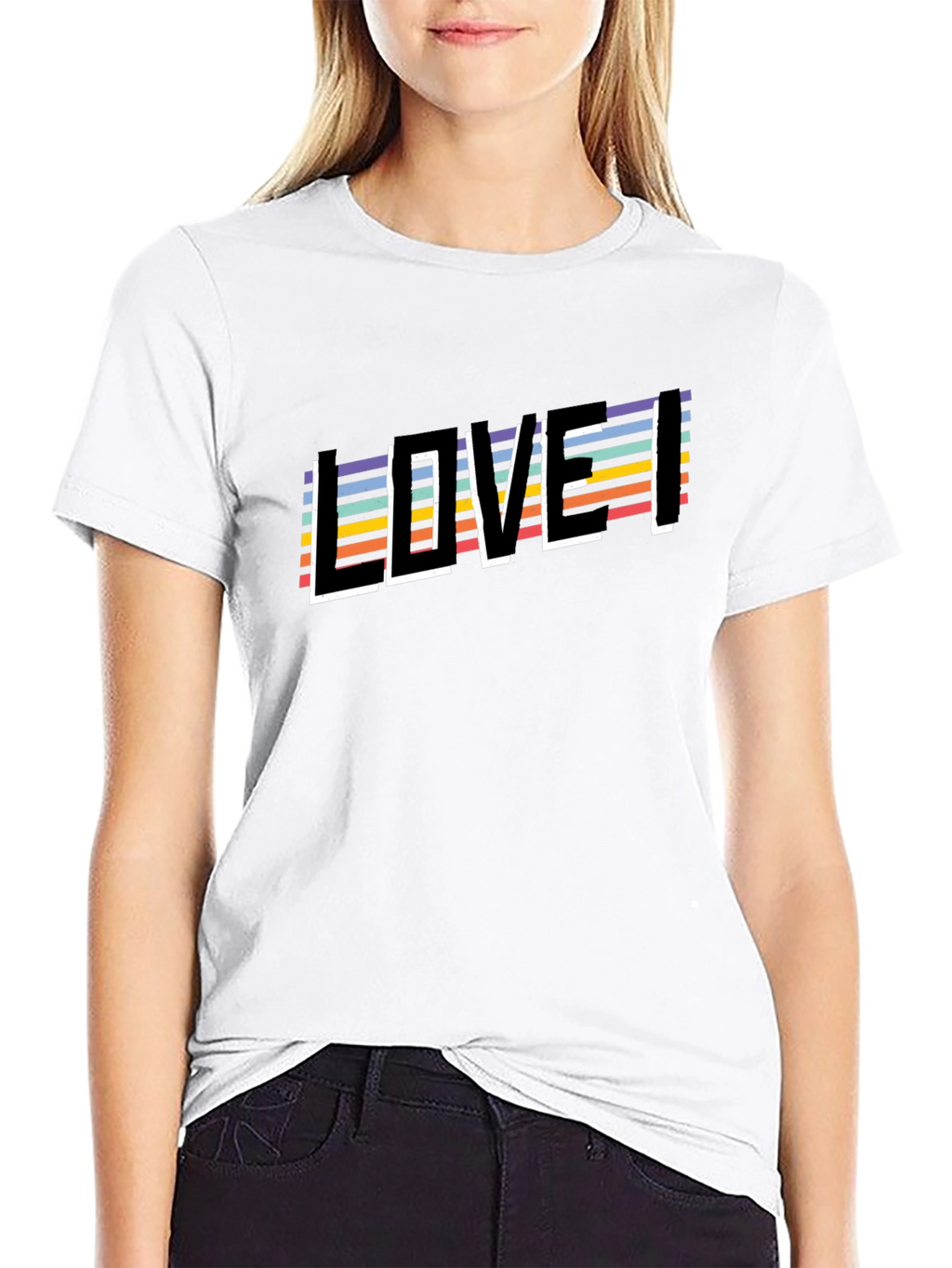 Retro Striped LOVE Graphic Tee - Unisex