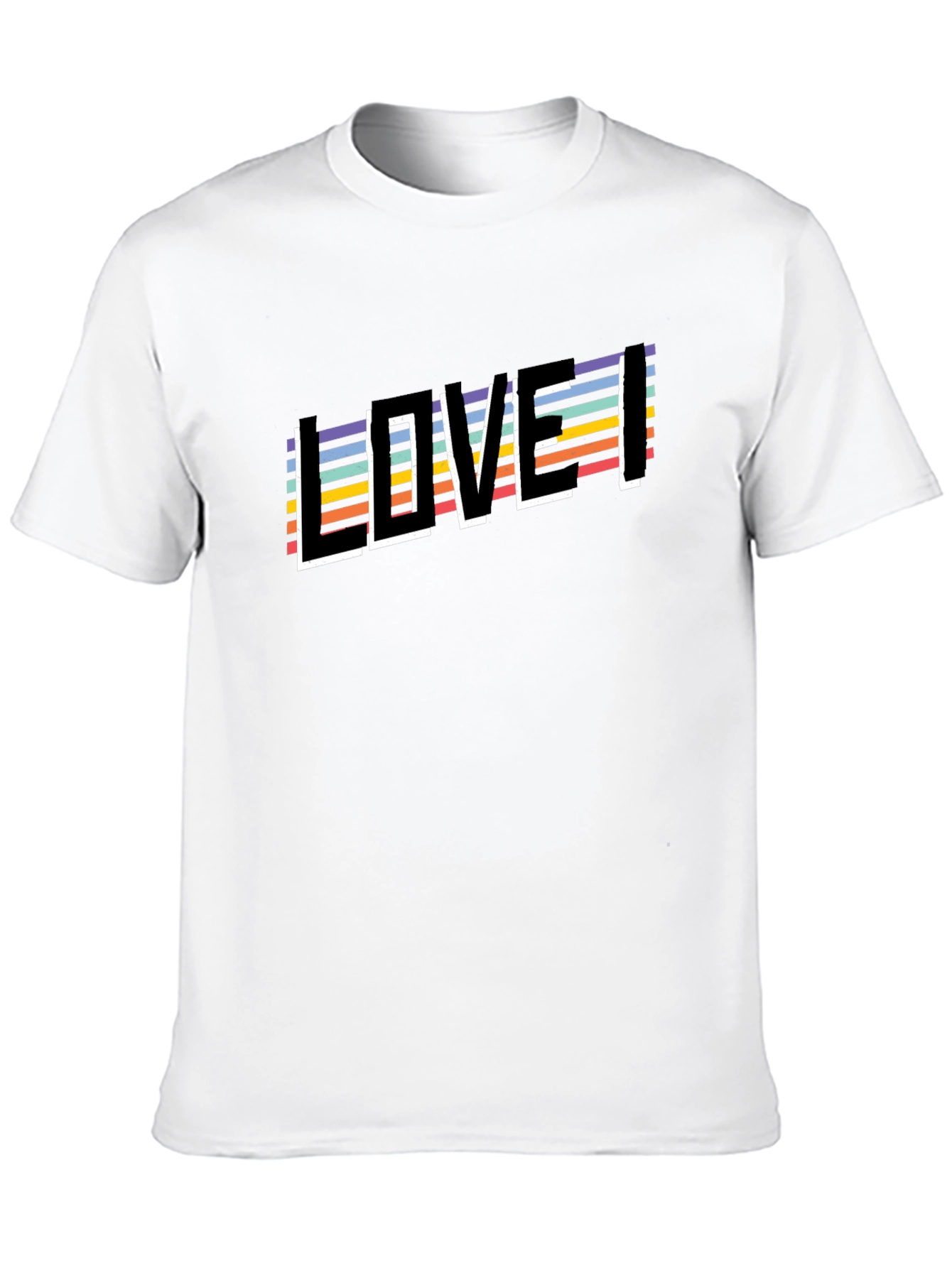 Retro Striped LOVE Graphic Tee - Unisex