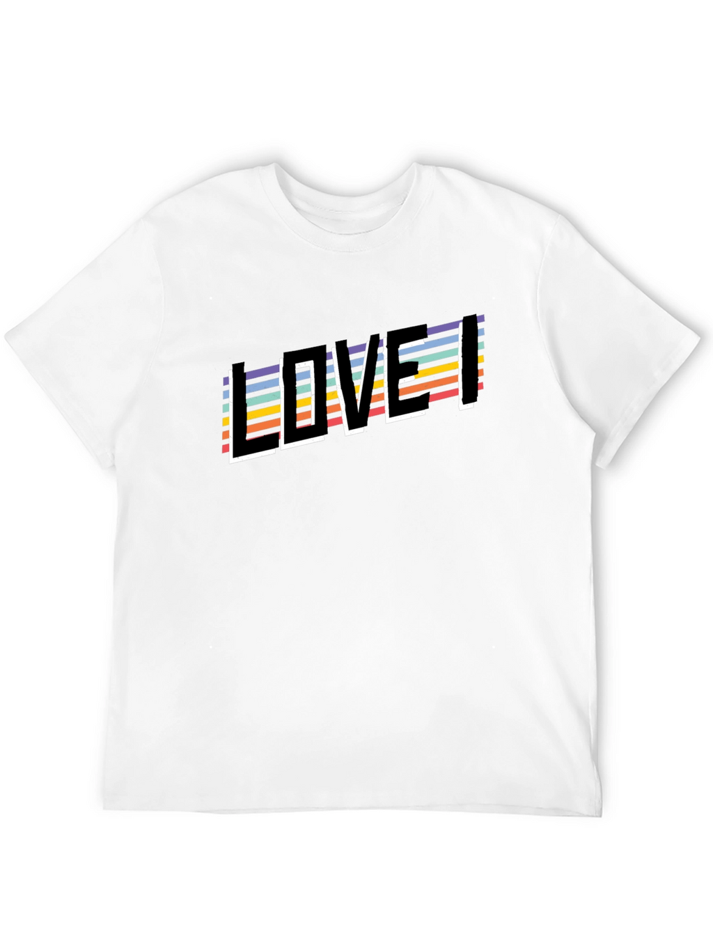 Retro Striped LOVE Graphic Tee - Unisex
