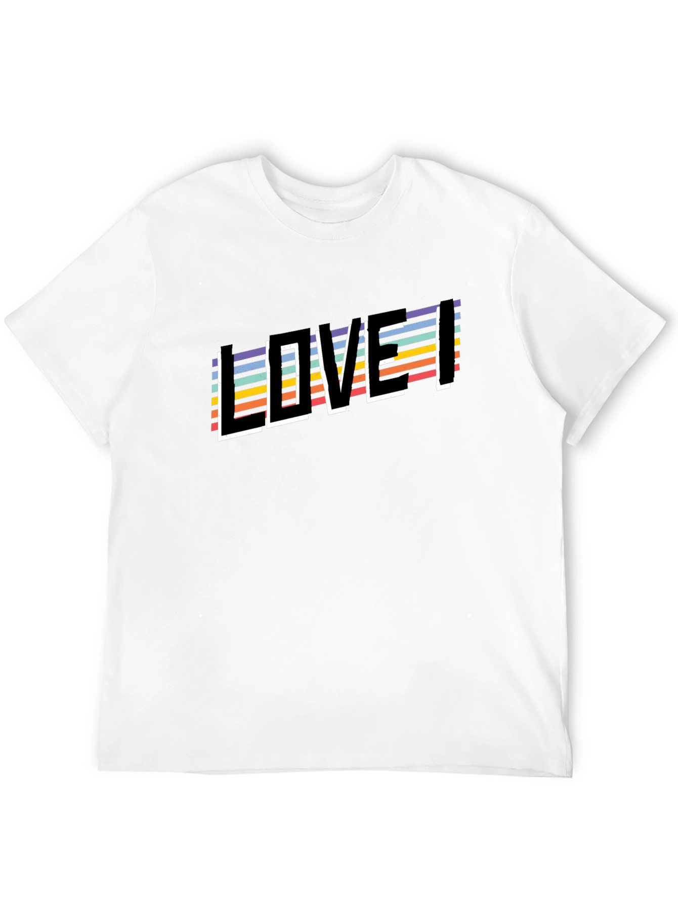 Retro Striped LOVE Graphic Tee - Unisex