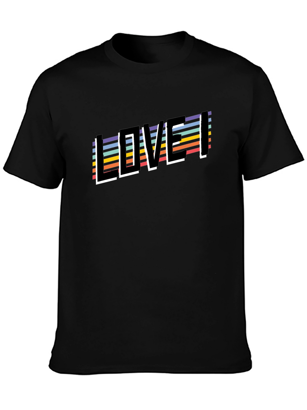 Retro Striped LOVE Graphic Tee - Unisex