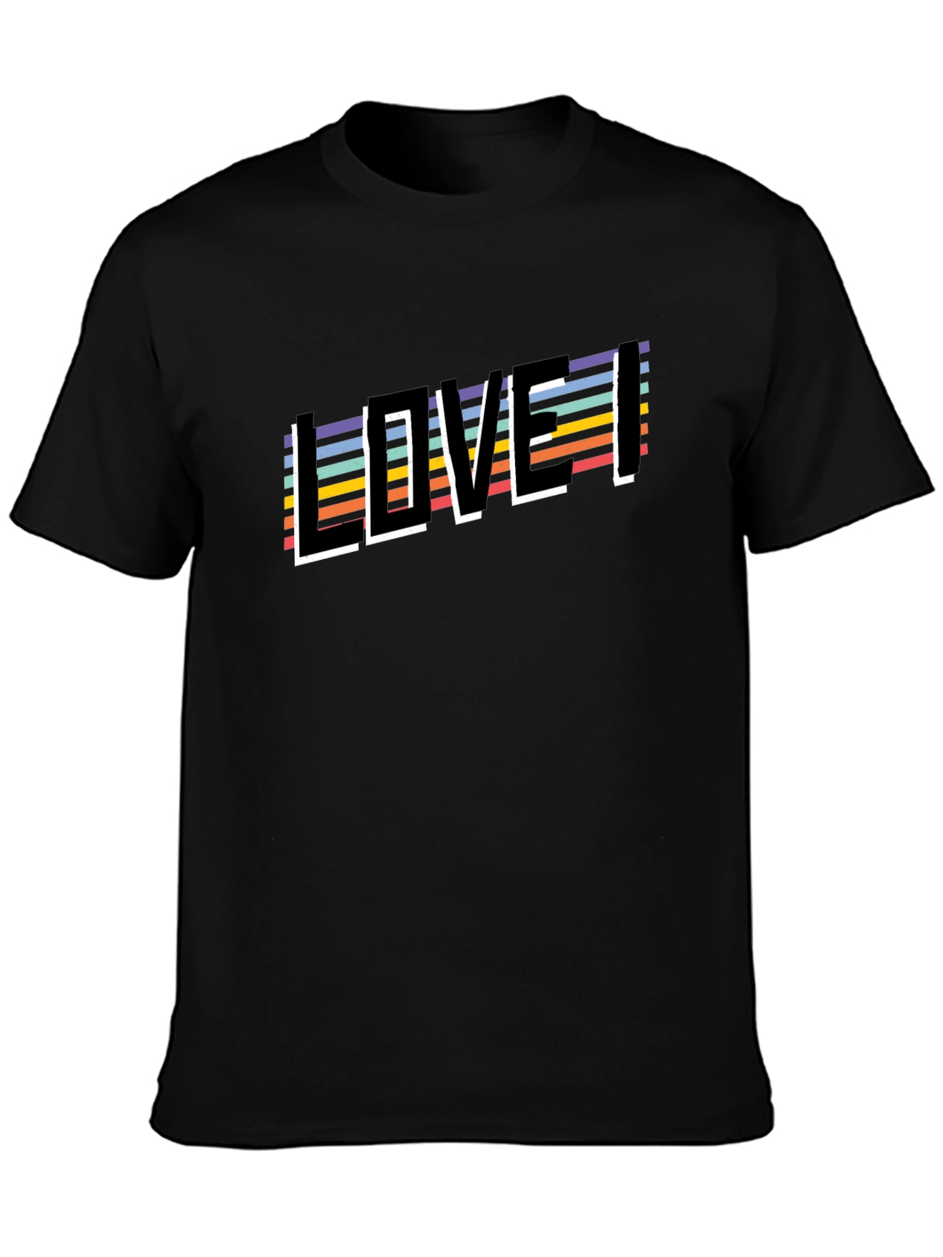 Retro Striped LOVE Graphic Tee - Unisex