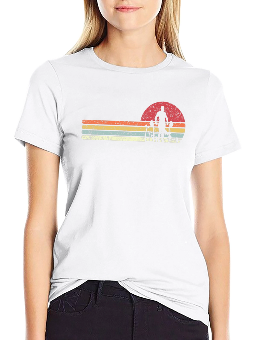 Retro Gym Workout Sunset T-Shirt
