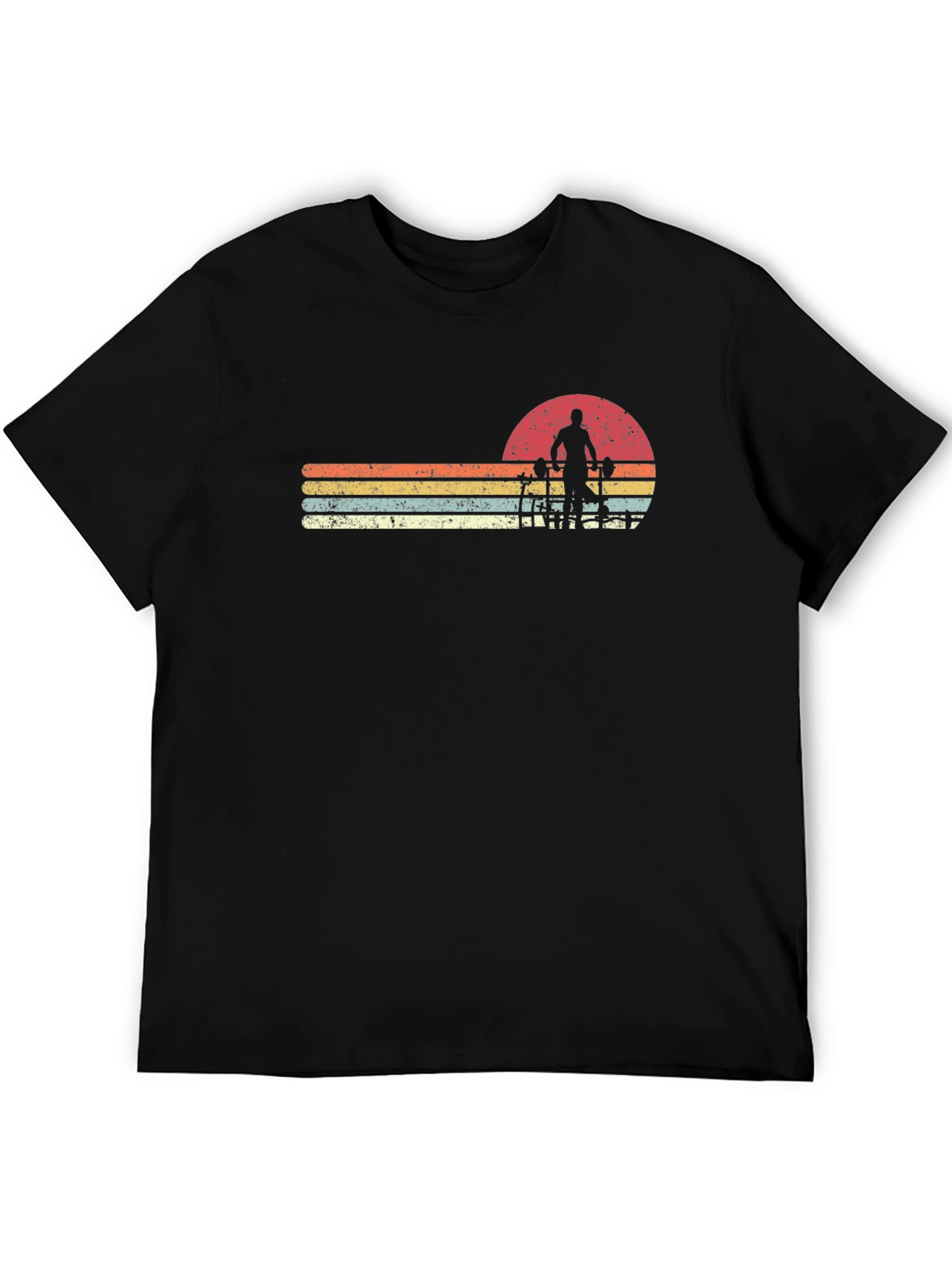 Retro Gym Workout Sunset T-Shirt