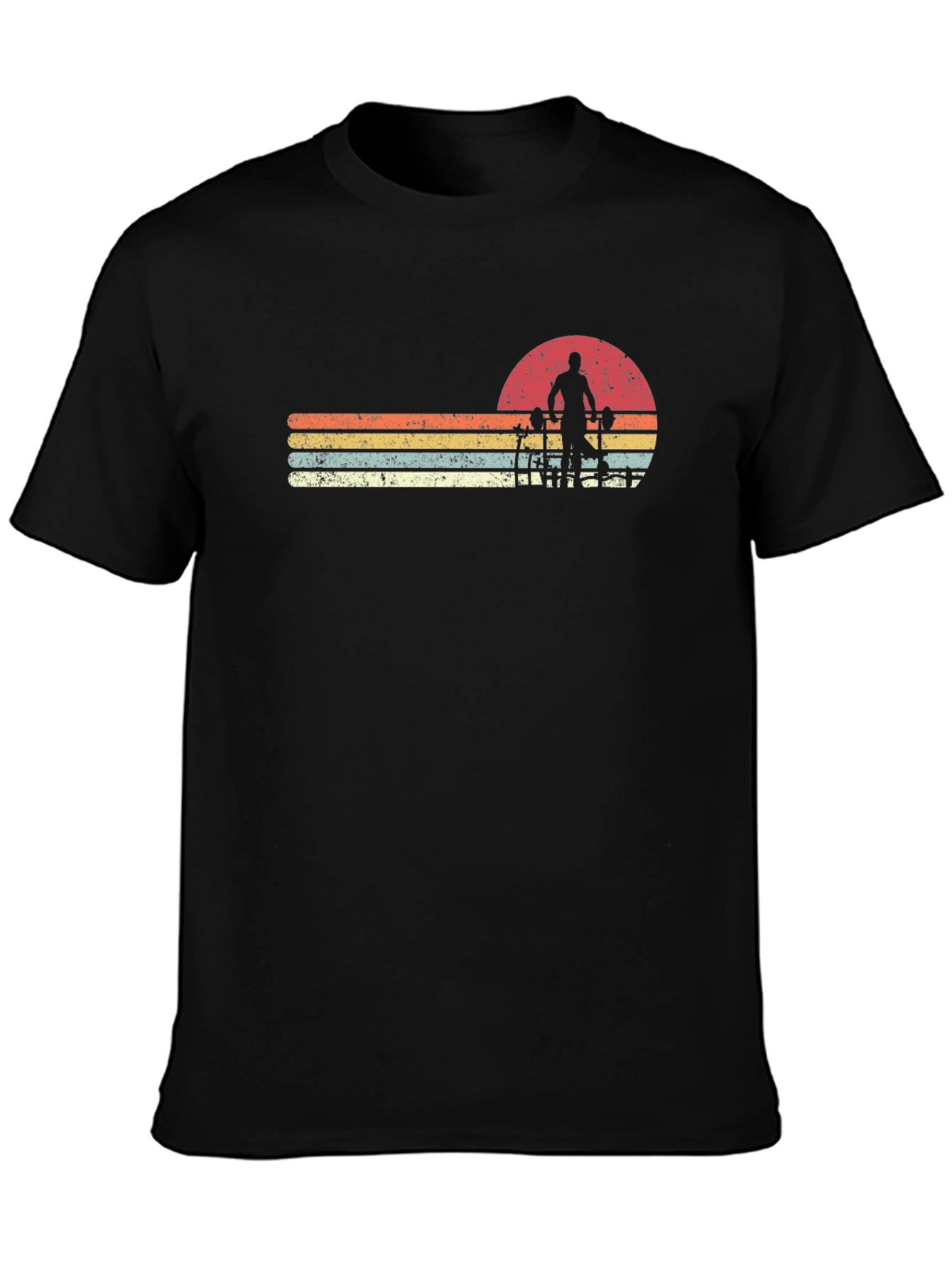Retro Gym Workout Sunset T-Shirt