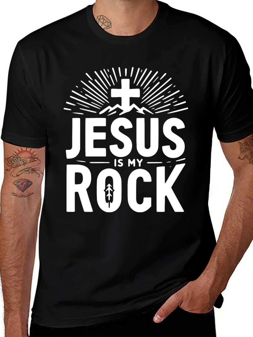Jesus Is My Rock Graphic Tee - Christian T-Shirt