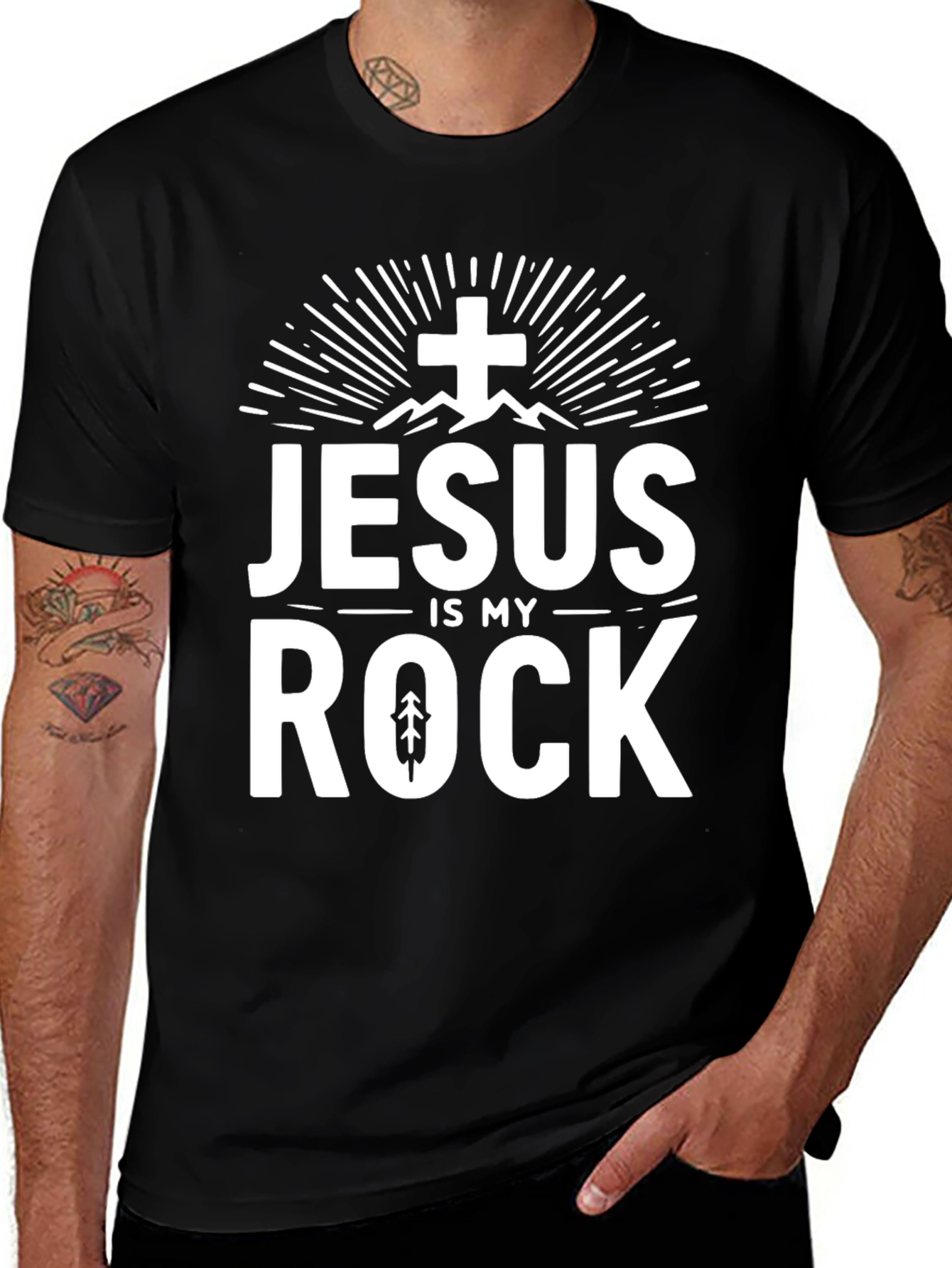 Jesus Is My Rock Graphic Tee - Christian T-Shirt