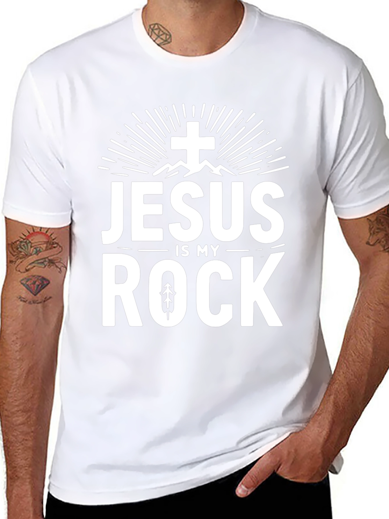 Jesus Is My Rock Graphic Tee - Christian T-Shirt