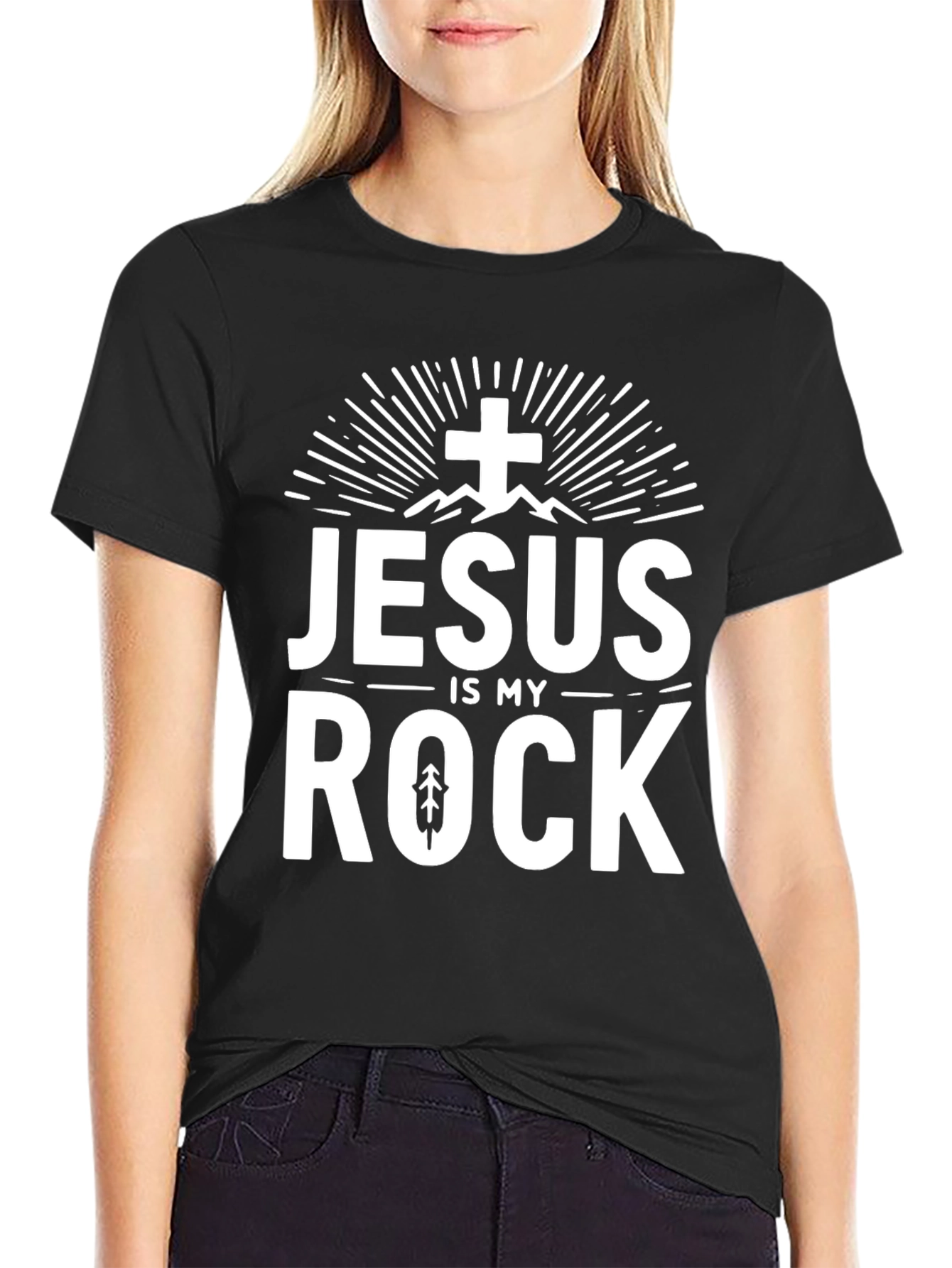 Jesus Is My Rock Graphic Tee - Christian T-Shirt