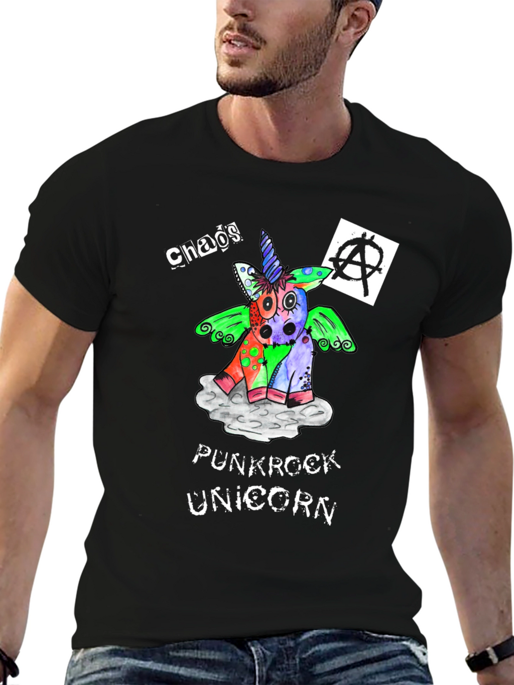 Chaos Punkrock Unicorn Graphic Tee