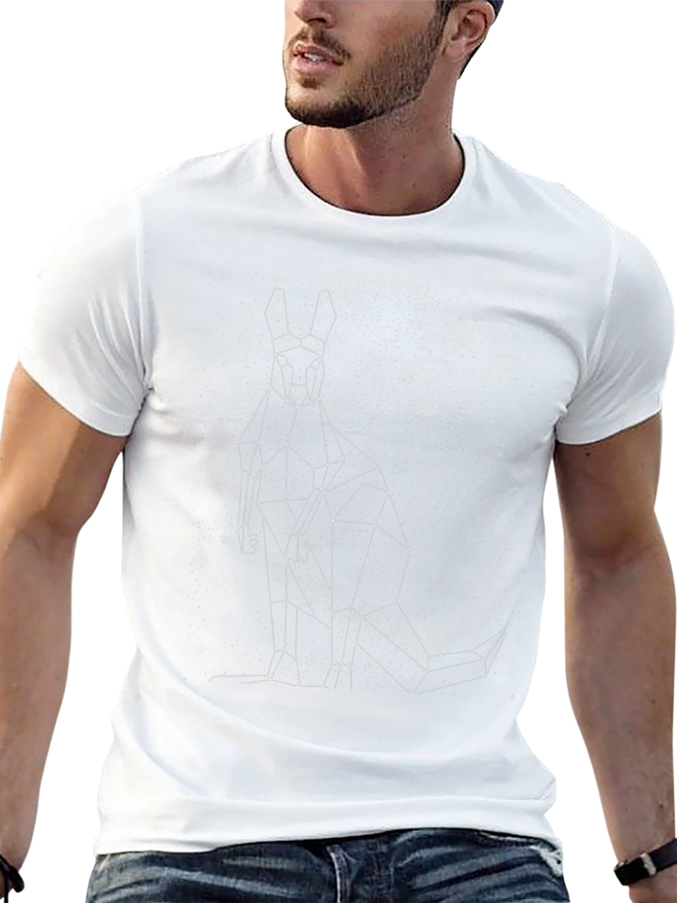 Geometric Kangaroo T-Shirt - Modern Graphic Tee