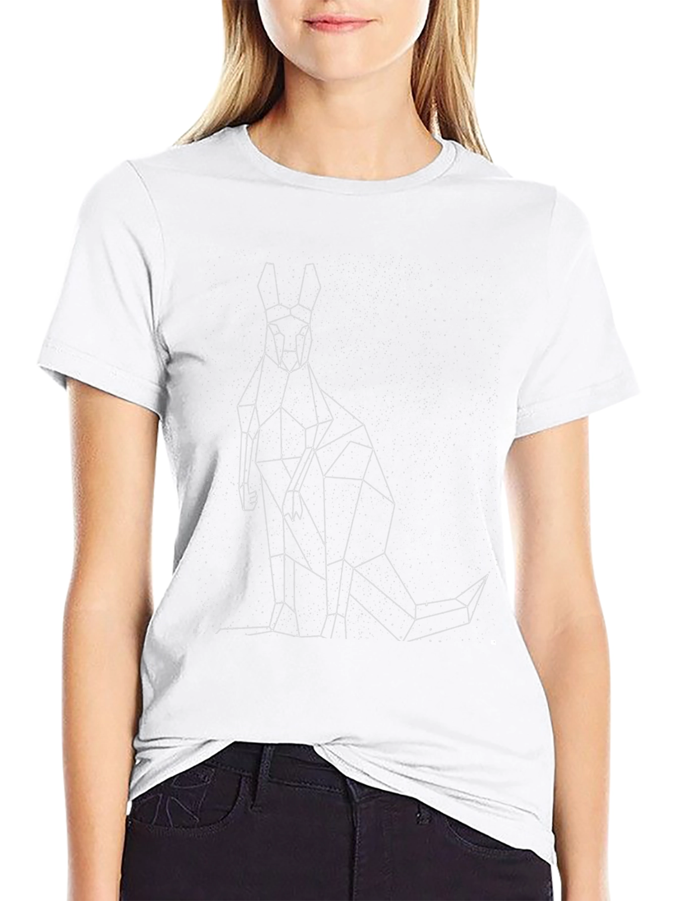 Geometric Kangaroo T-Shirt - Modern Graphic Tee