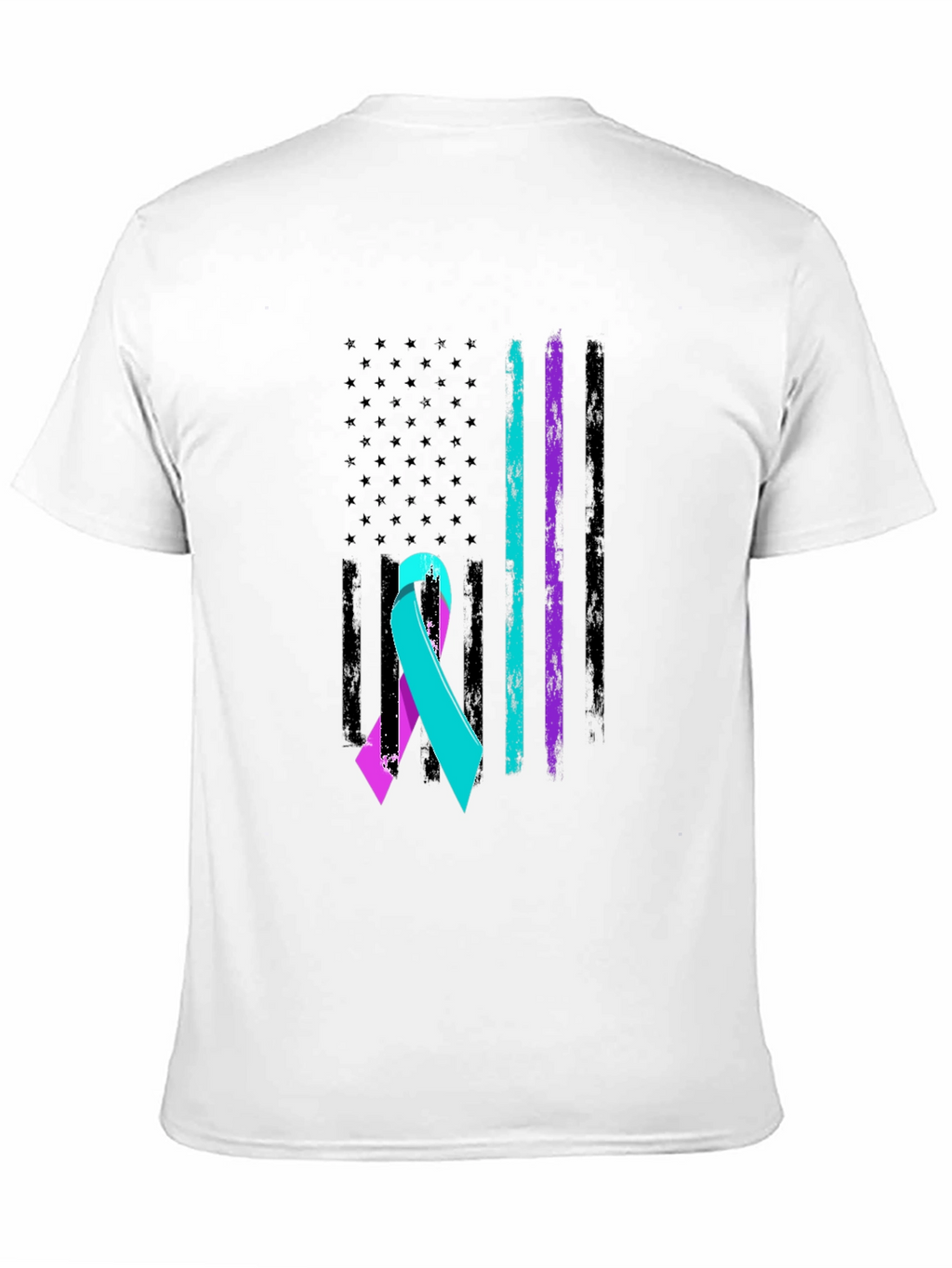 Suicide Awareness Ribbon USA Flag T-Shirt
