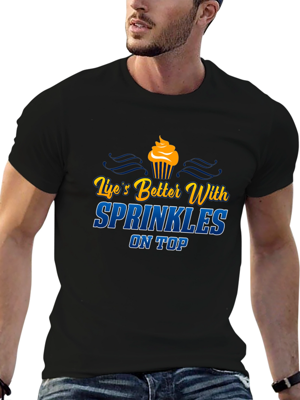 Lifes Better With Sprinkles Black Graphic Tee