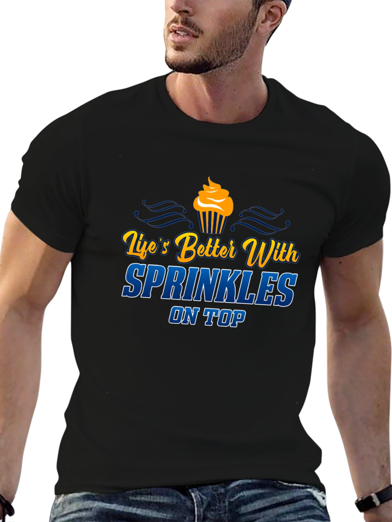 Lifes Better With Sprinkles Black Graphic Tee